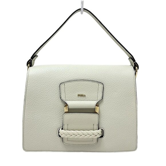 Auth FURLA - Cream Leather Handbag - Picture 2 of 10